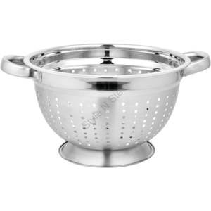 Stainless Steel Premium Euro Colander with a <b>Pipe</b> Handle, Silver Color, and Stylish Classic Design - Product Image 1