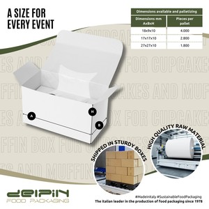 Made Italy Eco-Friendly Recyclable Luxury Rectangular Rigid Paperboard <b>Box</b> Window Cupcakes Muffins Pastry Packaging Customizable - Product Image 2