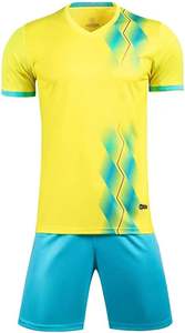 Ensemble de maillot de football pour hommes et garçons chemise jaune à manches courtes violet Kit de football adulte rouge enfants personnaliser nom numéro de bricolage - Product Image 5