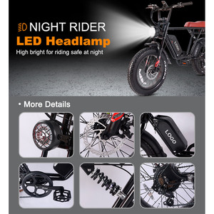 Bicicleta Eléctrica Económica Personalizable de 750W con Llantas Anchas, Suspensión Completa, Ligera, para Montaña, con Batería de Litio de 48V y 60KM de Autonomía, Disponible en EE. UU. - Product Image 6