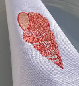 Broderie personnalisée conception d'escargot orange serviette de table lavable de haute qualité en coton ligne Boarder serviette de table pour la maison hôtel événements - Product Image 2