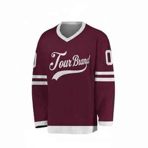 Maillot de hockey sur glace personnalisé, imprimé par transfert thermique, 100% polyester respirant, uniforme d'équipe, commandes en gros disponibles - Product Image 4