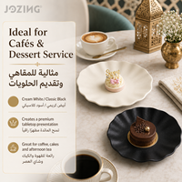 Assiette à dessert en céramique style américain festonnée de 7 pouces, durable et écologique, pour café, restaurant, hôtel - Vente en gros