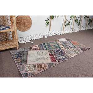 Alfombra de 2,2x4,7 pies, Alfombra Turca, Alfombra Oriental de Lana Azul Vintage - Product Image 3