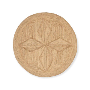 Tapis en jute moderne vintage avec motif floral et feuilles, tissage texturé écologique pour une maison confortable et une utilisation au sol lors de mariages - Product Image 1