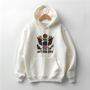 Sweat à capuche vintage brodé pour l'hiver |   Pull-over unisexe en molleton de coton épais avec options d'impression et de broderie de logo personnalisé - Product Image 5