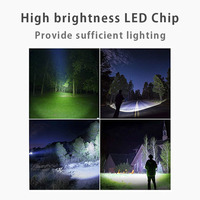 PA |   Senter Taktis Aluminium LED Isi Ulang Mini Outdoor 18650 Dapat Diperbesar IP65 10W 500 Lumens 6000K Cahaya Siang Dapat Diredupkan Rumah