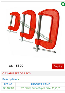 Juego de abrazaderas C de 3 piezas GS 1650C Herramientas de joyería para joyería - Product Image 2