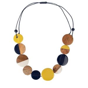 Resin & Wood <b>Statement</b> <b>Necklace</b> Colorful Handmade Striped Best Beads For Party Wear Cute Unisex Trendy Jewelry Gifts Woman - Product Image 5