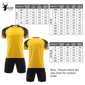 DEERSPORTS OEM abordable de haute qualité jaune personnalisé ensemble d'uniformes d'équipe de football pour hommes maillot de football - Product Image 4