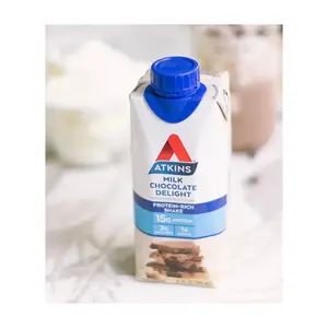 Kalite toptan Atkins süt çikolata Delight Protein Shake, 15g Protein, düşük glisemik, 2g Net karbonhidrat, 1g şeker