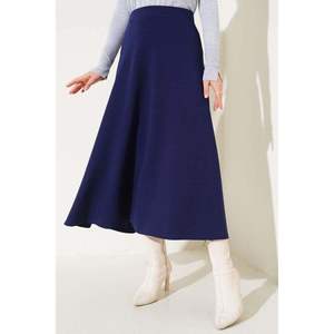 Jupe droite évasée bleu marine, tailles régulières XL L M 2XL - Product Image 2