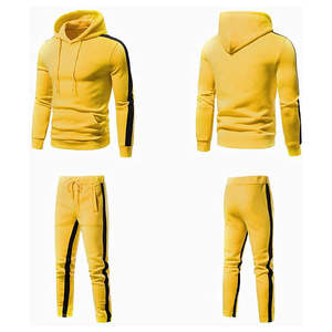 Survêtement pour homme confortable en coton 100% léger, couleur unie, coupe-vent, respirant, à capuche, décontracté, vêtements de sport d'hiver, cordon de serrage - Product Image 1
