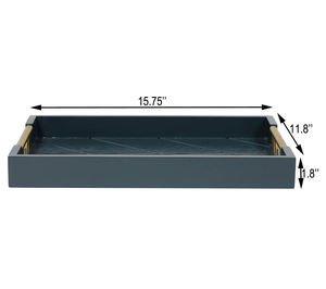 Bandeja de servicio de madera de mango con asas de metal, gran oferta, Bar, restaurantes, suministro de hoteles, bandejas de madera hechas a mano, decoración de mesa de comedor, uso - Product Image 3