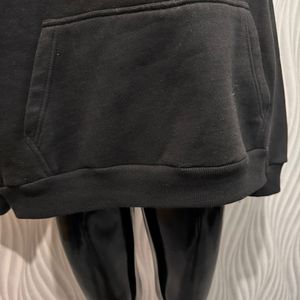 Heavy weight <b>black</b> 100% cotton <b>fleece</b> distress embroidery patch work oversized hoodie manufacturers Urban Productions customized - Product Image 6