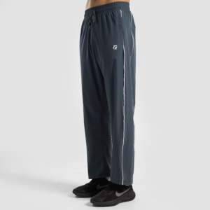 Erecto Stride <b>Trousers</b> XL Woolen Fabric Baggy Pants <b>Elastic</b> <b>Waist</b> Casual Formal Style Decorated Zippers Straight Grey Color - Product Image 1