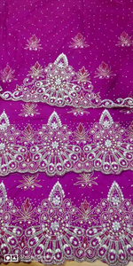 Gran oferta, exclusivo bordado hecho a mano, tela India George, envoltura somalí para vestidos de fiesta, accesorio de moda de exportación - Product Image 6