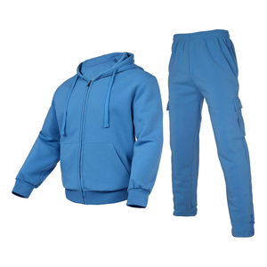 Conjunto Deportivo Informal Estampado para Hombre, con Cremallera, Talla XL, Felpa, Transpirable, de Secado Rápido, para Invierno, Pantalones con Cintura Elástica, Conjunto de 2 Piezas - Product Image 1