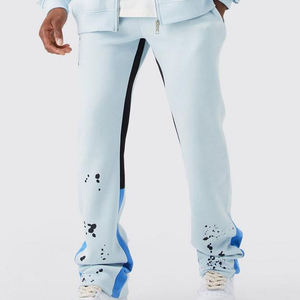 ชุดวอร์มพิมพ์ลายสีฟ้าอ่อนมีฮู้ดขนแกะและชุดวิ่งสำหรับผู้ชายเสื้อผ้าแนวสตรีทแฟชั่นสวมใส่สบายออกแบบโลโก้ได้ตามต้องการ - Product Image 3