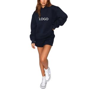 Sudaderas con Capucha de Punto Personalizadas al por Mayor para Mujer, 100% Algodón, Talla Grande, Estilo Casual, con Mangas Murciélago - Product Image 1