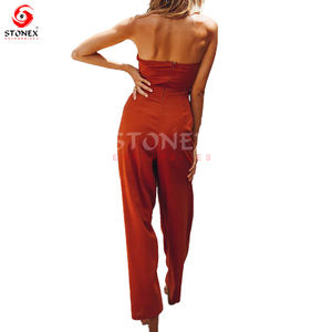 Mono de calidad superior para mujer, mono de diseño personalizado al por mayor para mujer, vestido con escote recto - Product Image 2