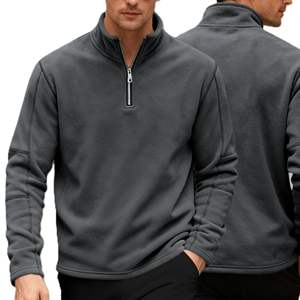 Sudadera con Capucha de Moda Urbana para Hombre, Personalizada OEM, Cuello Alto, Media Cremallera, Felpa, Corte Holgado, para Invierno, Sudadera Transfronteriza - Product Image 1