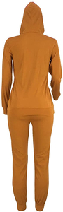 Conjunto de Sudadera con capucha de gran tamaño de 2 piezas de chándal polar de Invierno para mujer de poliéster/algodón de peso pesado ecológico - Product Image 5