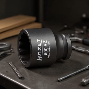 Hazet 1/2'' <b>12</b>-<b>Point</b> Square <b>Socket</b> with Traction Profile and Borehole - Product Image 3