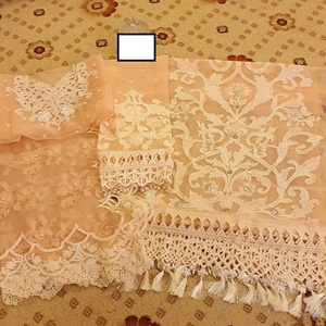 Superventas lujo indio paquistaní bordado Organza Saree Alta Calidad Algodón seda traje Salwar Kameez para boda Formal - Product Image 4