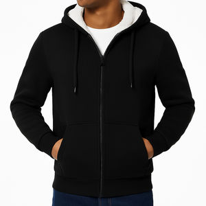 Sweat à capuche zippé pour homme 100% respirant, nouvelle arrivée, uni, teinture unie / Sweat à capuche zippé pour homme à motif personnalisé, prix le plus bas, vente en gros - Product Image 4