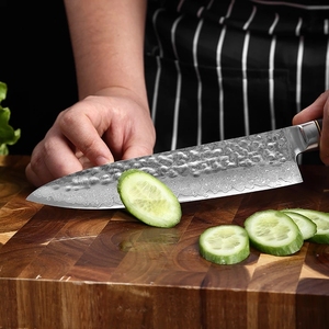 Venta al por mayor pedidos a granel personalizados OEM ODM servicio profesional hecho a mano japonés Damasco acero cocina Chef cuchillo hoja fija - Product Image 4