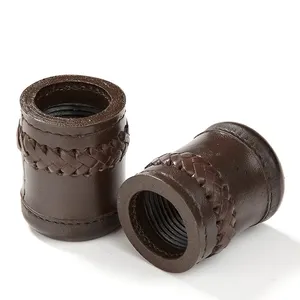 Custom Made PU Leather prezzo all'ingrosso in pelle dadi Shaker Cup servizio OEM personalizzato quantità all'ingrosso scatola di dadi in pelle