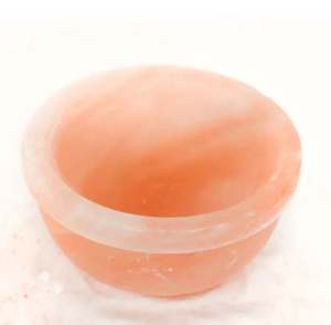 Bol peu profond de sel de l'Himalaya dans toutes les tailles Grande technique de fleur sculptée Bol de sel de roche himalayenne peu profond - Product Image 4