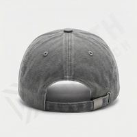 Casquette de baseball décontractée unisexe en coton gris délavé à 6 panneaux, taille adulte, couleur unie, réglable