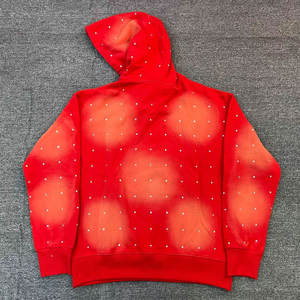 Sweat à capuche personnalisé imprimé de haute qualité 100 % coton, entièrement orné de strass, épais pour l'hiver, avec logo délavé au soleil, fabriqué par le fabricant - Product Image 4