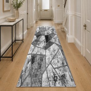 <b>RUGS</b> DEPOT LXDP-0382 Wholesale <b>Charcoal</b> <b>Grey</b> Marble Effect Digital Printed Machine Washable Chenille Area <b>Rug</b> Non Slip - Product Image 5