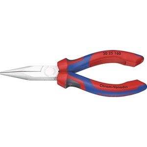 For KNIPEX Type 2 <b>Long</b>-<b>Nose</b> Pliers 160mm Overall Length with Chrome-Plated Head <b>Long</b> Flat-Round Multi-Component Handles - Product Image 1