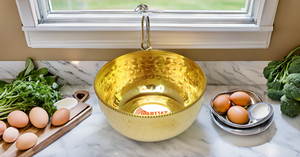 Hammered Medium Size Round Brass Serving Bowl <b>Decorative</b> Kitchenware for Salad <b>Egg</b> Beating Candy Serving Versatile Mixing Bowl - Product Image 4