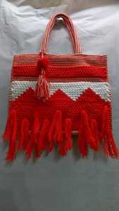 Handcrafted Cotton Woven Tote <b>Bags</b> with Fringe and Pom Pom Stylish Boho Shoulder <b>Bags</b> for Ladies Casual Daily Carr - Product Image 2