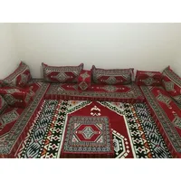 Ensemble de trois coussins de sol ottoman, afghan, arabe, nomade, Yoruk, oriental, brodés, marocains, lavables