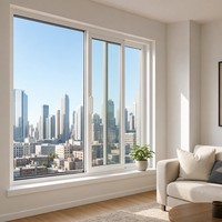 Fenêtre coulissante UPVC série 88 avec moustiquaire, double vitrage, résistante aux intempéries
