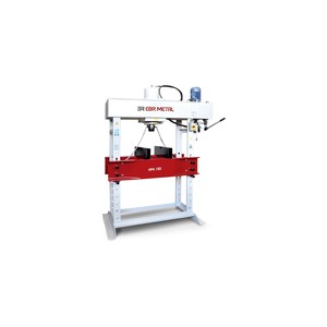 Presse d'atelier hydraulique HPA 30-400 tonnes, presse d'atelier à cadre en H avec pompe manuelle, cylindre mobile et blocs en V - Product Image 1