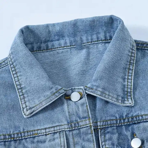 Veste en jean pour femme la plus vendue manteau en jean à manches plaquées lavage léger vêtements d'extérieur décontractés à la mode d'automne veste en jean - Product Image 2