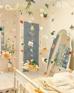 Mur de fleurs flottantes, toile de fond suspendue, guirlande de fleurs suspendue, kit personnalisé, bricolage, ensemble de fleurs pour plafond, guirlande, décoration murale - Product Image 2