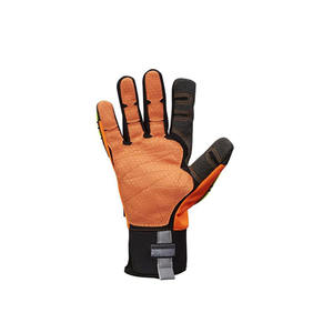 Gants de mécanicien en cuir robustes pour l'extérieur - Protection antichoc, conception à doigts complets - Product Image 3