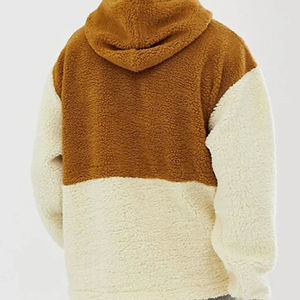 Sweat à capuche unisexe personnalisé 100% polyester polaire, basiques pour hommes, coton mélangé, surdimensionné, épaules tombantes, sherpa, sweats à capuche pour hommes - Product Image 4