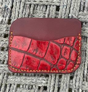 Anwar enterprises Portefeuille en cuir unisexe de luxe, mince et minimaliste, à motif de crocodile véritable Porte-cartes personnalisé pour cartes de crédit - Product Image 5