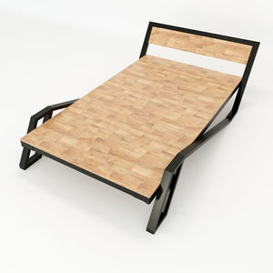Cama Minimalista SFGN010 con Estructura de Hierro, Madera y Goma, Compañero de Sueño de Alta Calidad - Product Image 1