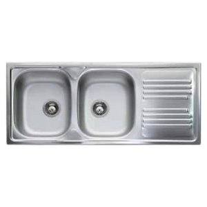Fregadero de Cocina Apell ATMOSFERA de 2 Cubetas, Acero Inoxidable Pre-Pulido, 116x50cm TM1162IRPC - Product Image 1