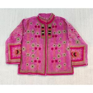 Chaman Handicraft Chaqueta de Invierno para Mujer, Bordada a Mano en India, Reversible, Estilo Suzani, 100% Orgánica, Bohemia, Gitana, Talla Grande - Product Image 1